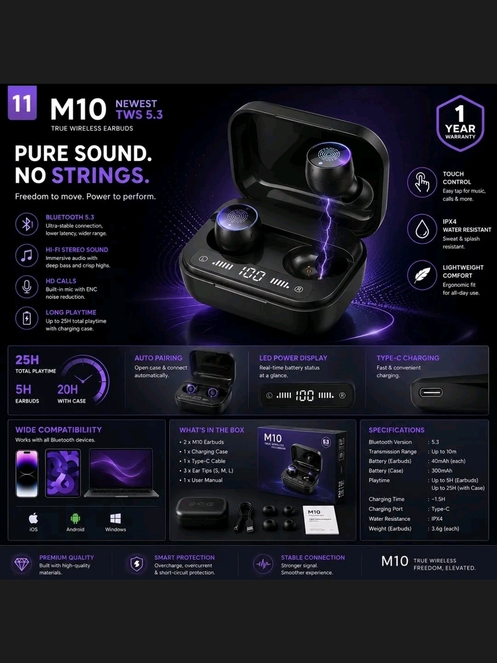 True Wireless Earbuds - Also Can Charge Phone!!! Factory Sealed